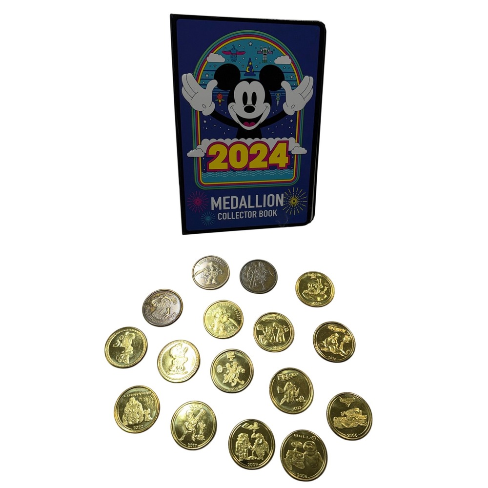 Disney 2024 Medallion Collector Book and 15 Piece Pixar Park Coin Set